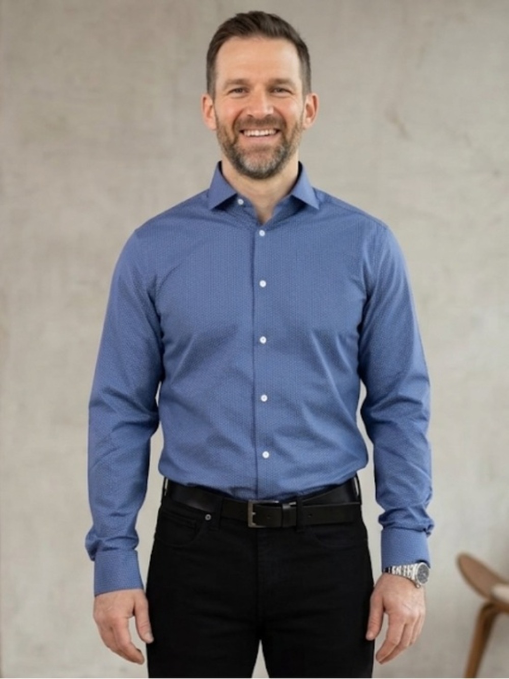 Calvin Klein Men's Blue Micro-Print Dress Shirt - Slim Fit Size XL NWT
